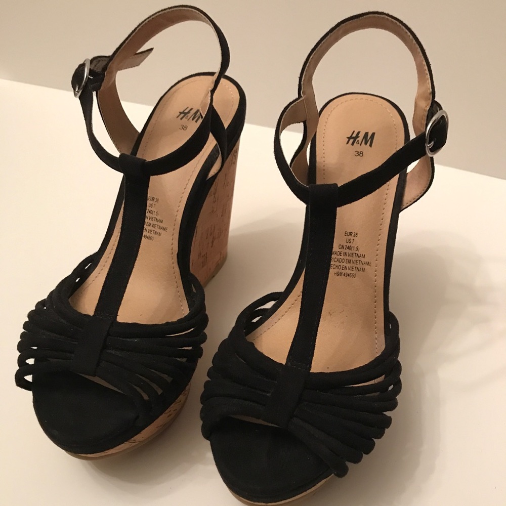H&M T-Strap Peep Toe Wedge